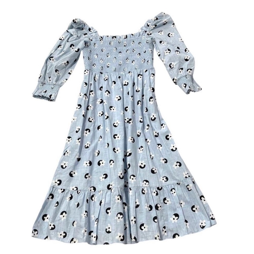Kate Spade lovely tea length blue floral dress